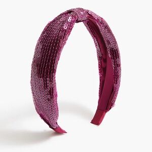 JCREW Crystal crown puff headband Burgundy